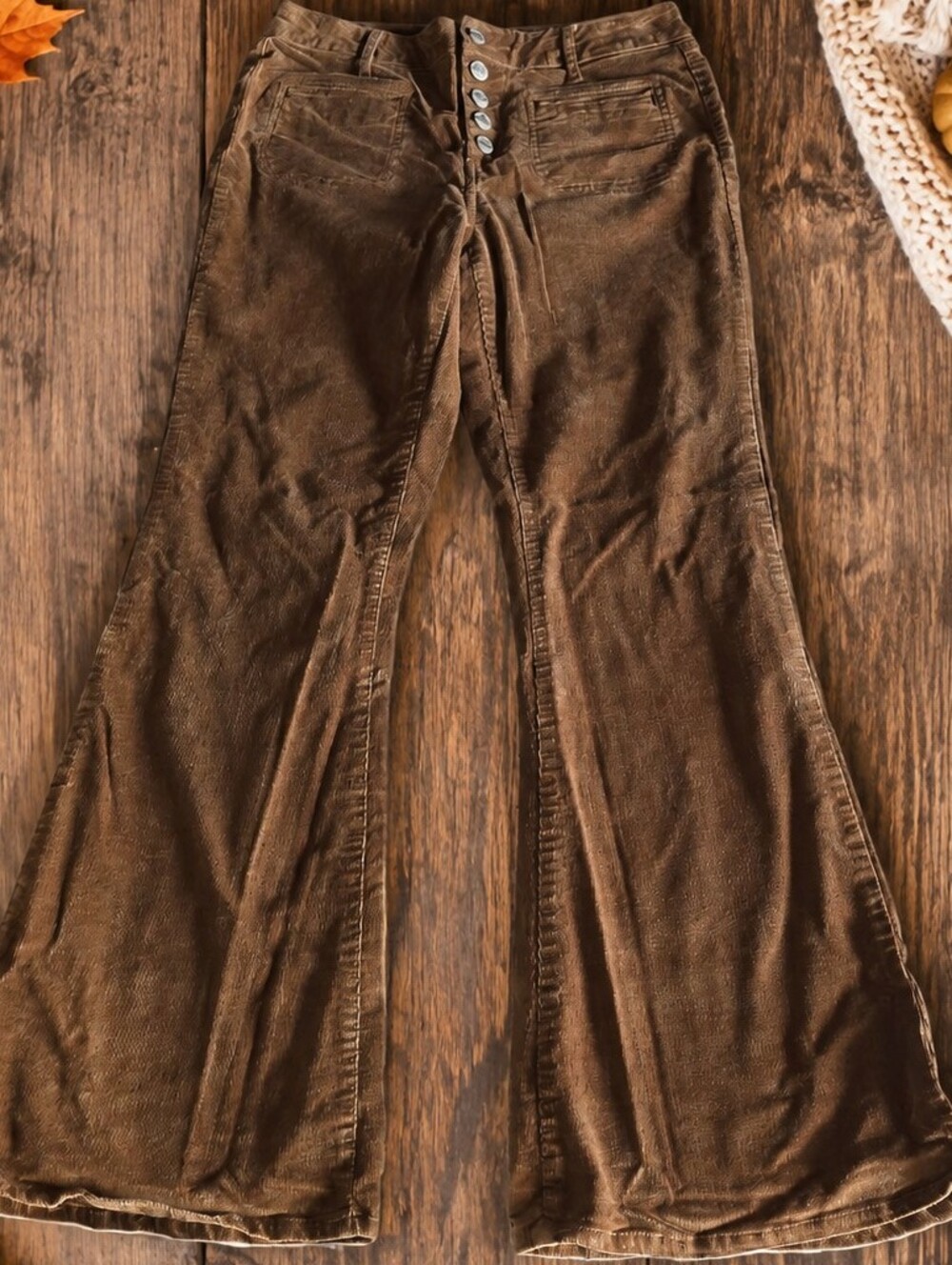 Vanilla Star Men's Brown Slim Straight Corduroy Jeans